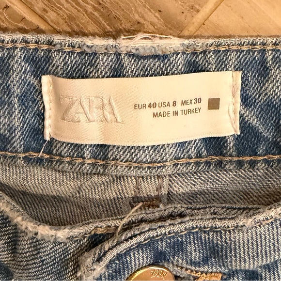 NEW Zara Z.10 Hight Waist Cropped Wide Leg Jeans, Size 8 - Picture 3 of 4